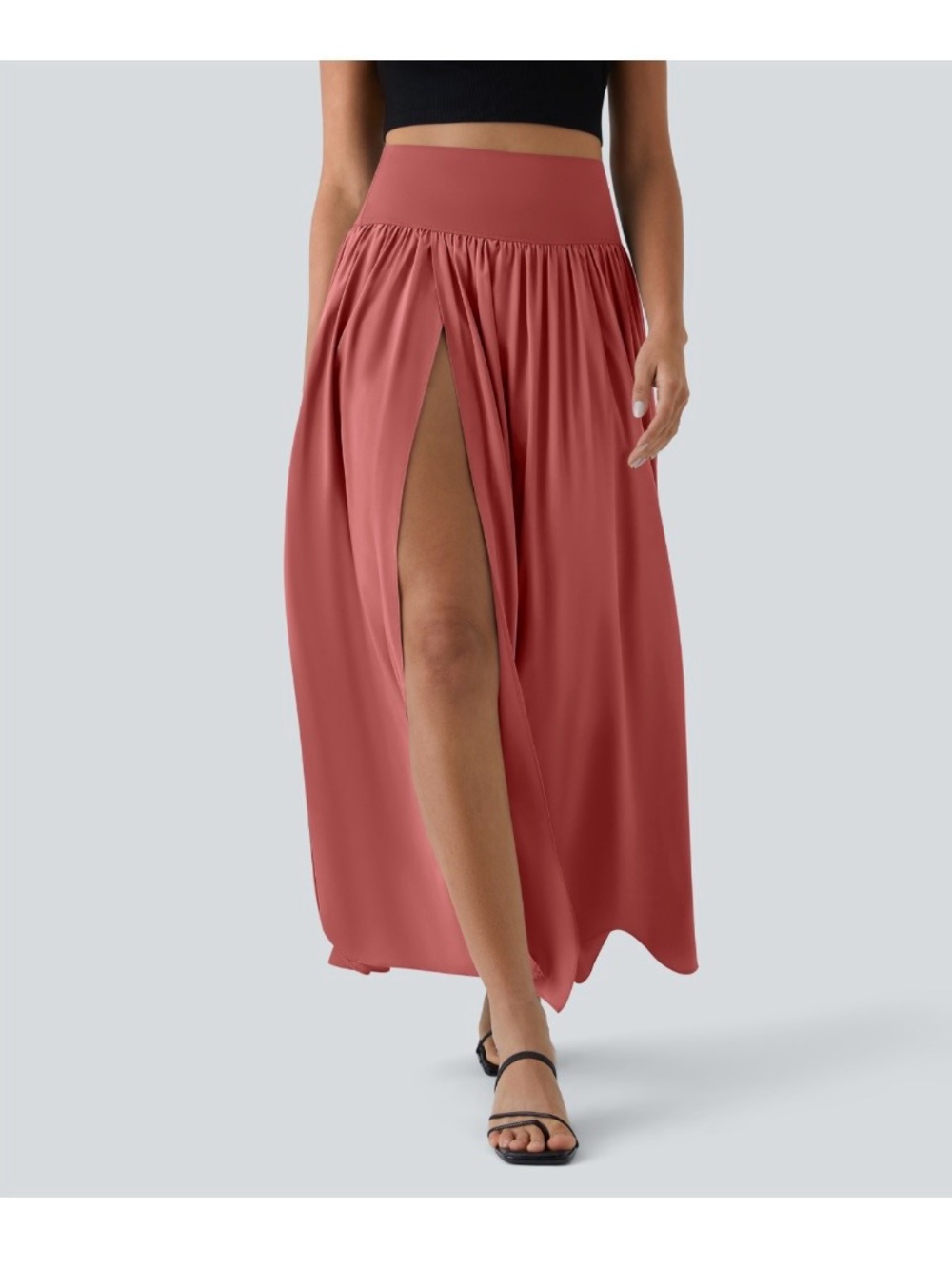 Breezeful™ High Waisted Split 2-in-1 Flowy QuickDry Maxi Casual Skirt